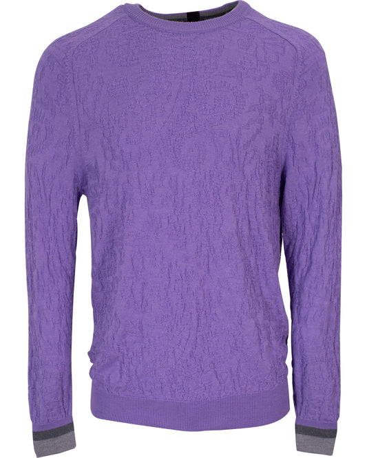 COLIN JACQUARD MERINO PAISLEY SWEATER IN LAVENDER