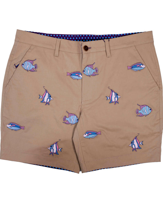 EDWARD FISH EMBROIDERY SHORTS IN SAND