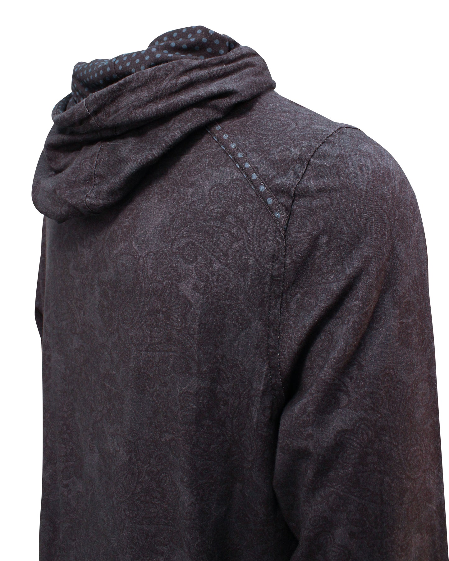 HORACE PAISLEY SWIRL HOODIE IN BLACK