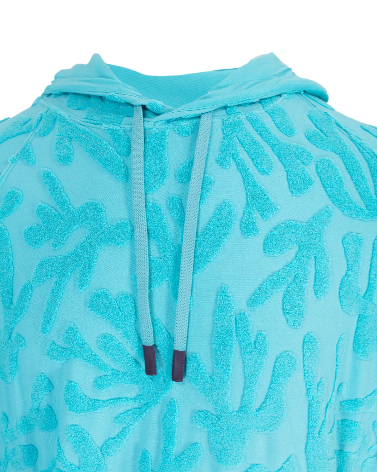 HOWARD CORAL TOWEL HOODIE IN LAGOON