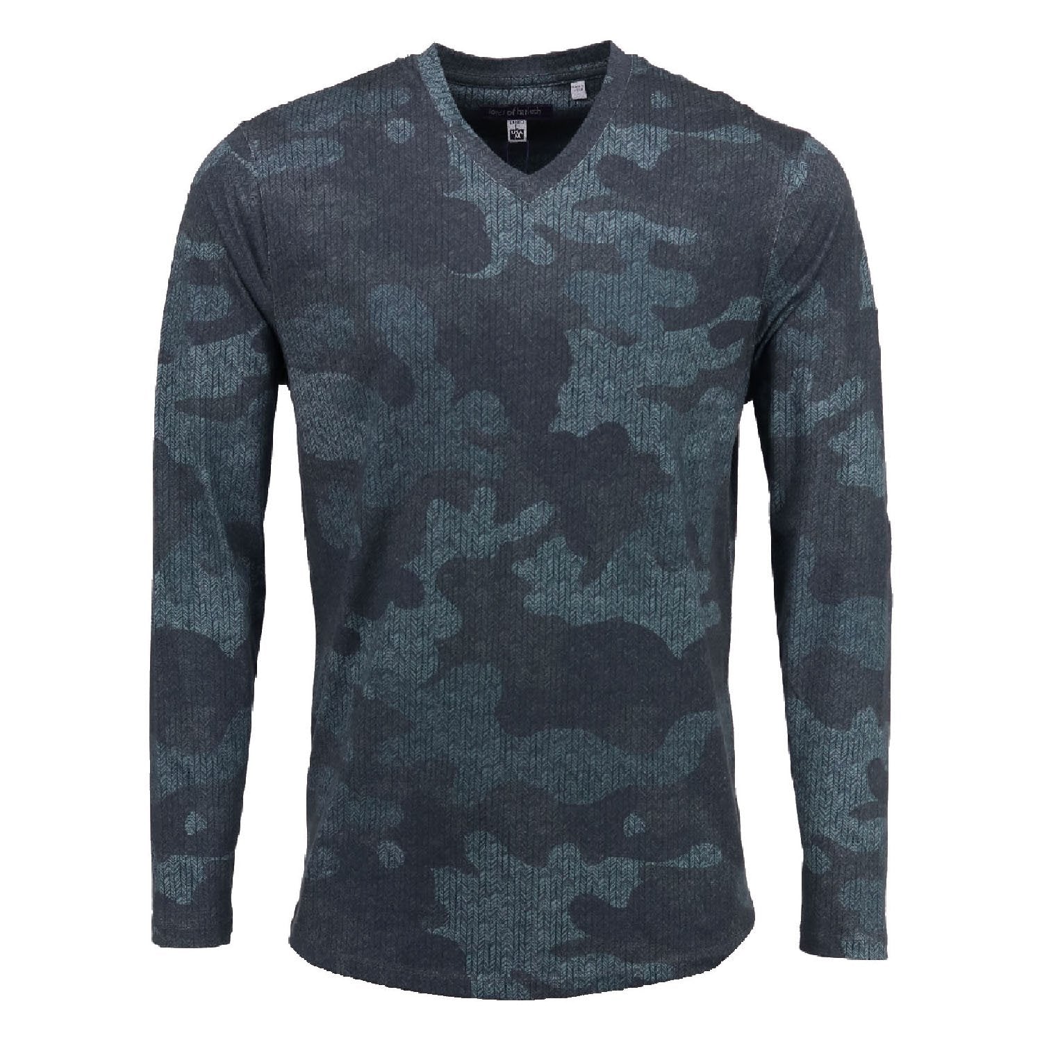 Haze Vneck Tee in Chevron Camo Grey - Lords Of Harlech