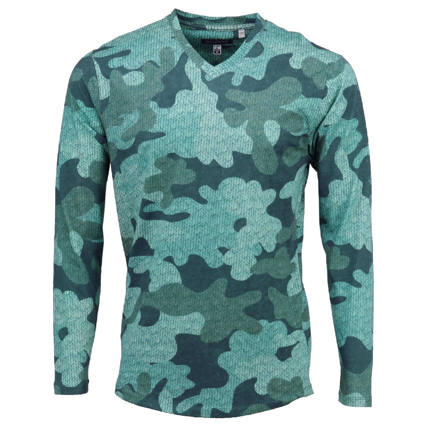 Haze Vneck Tee in Chevron Camo Teal - Lords Of Harlech