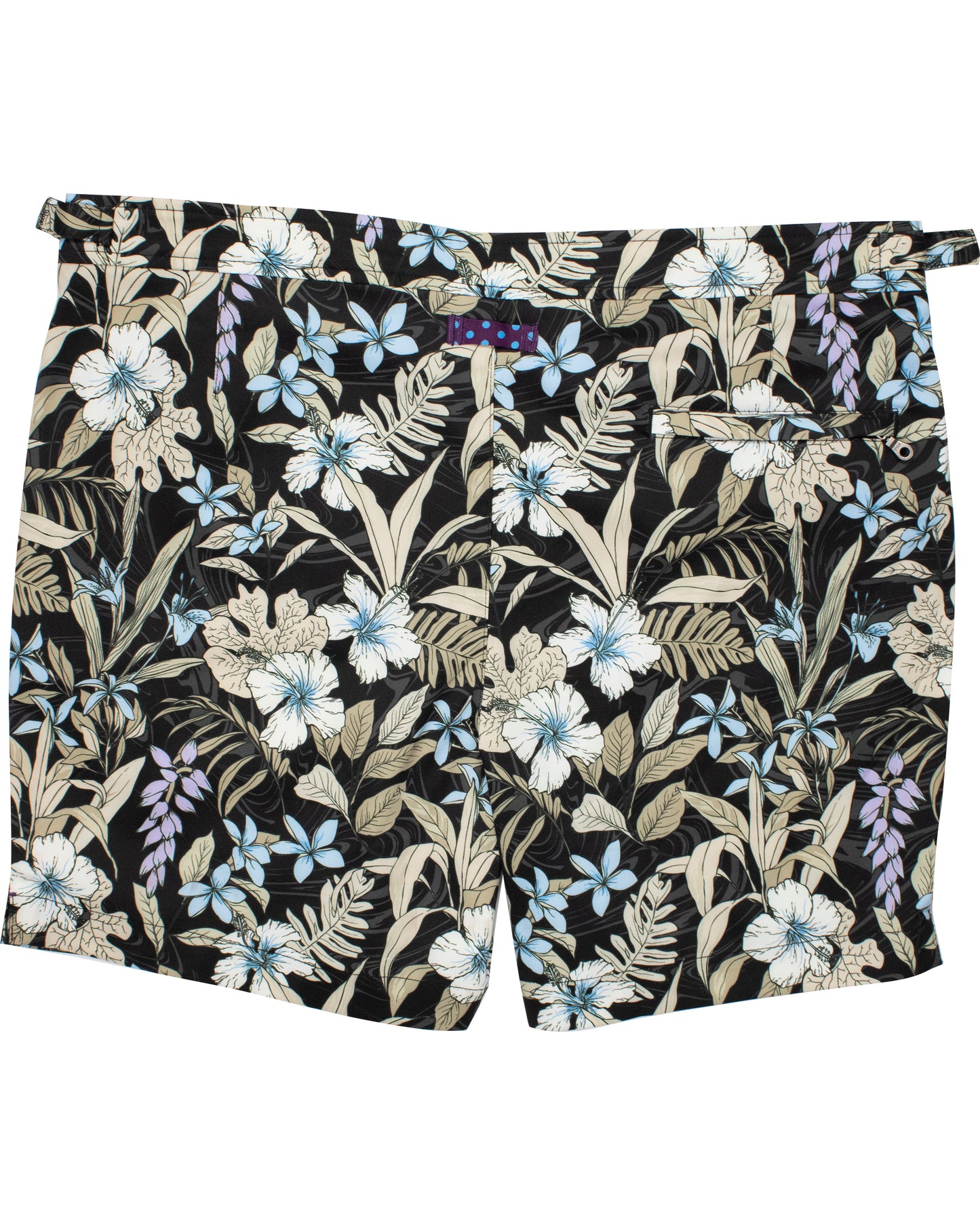 POOL SWIRL FLORAL SWIM SHORT - BLACK