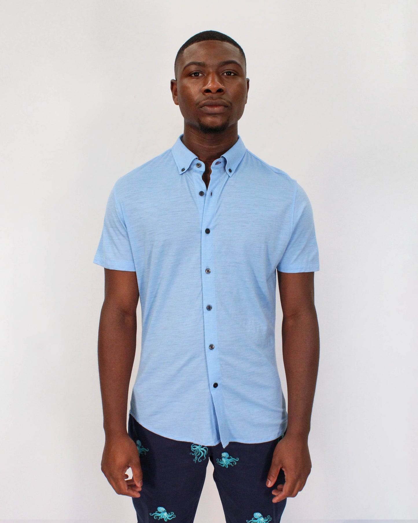 TOBIAS MERINO SHIRT - BLUE