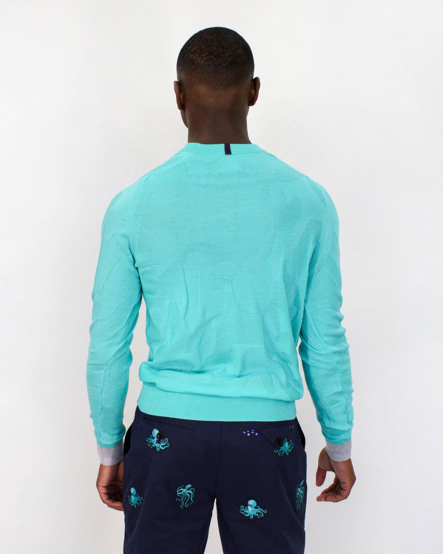 KRIS CORAL MERINO SWEATER IN LAGOON