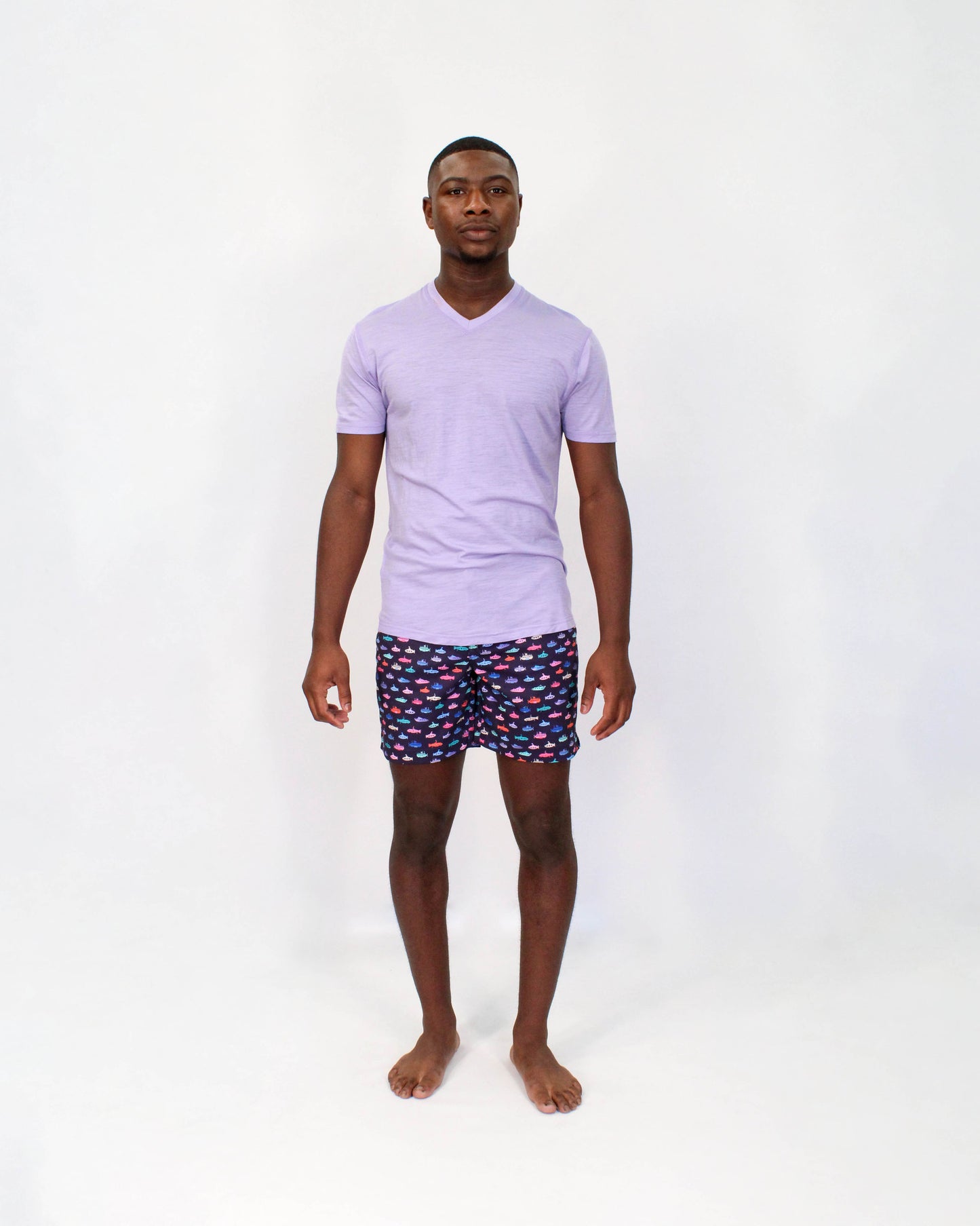 VICTOR V-NECK MERINO SHIRT - LAVENDER