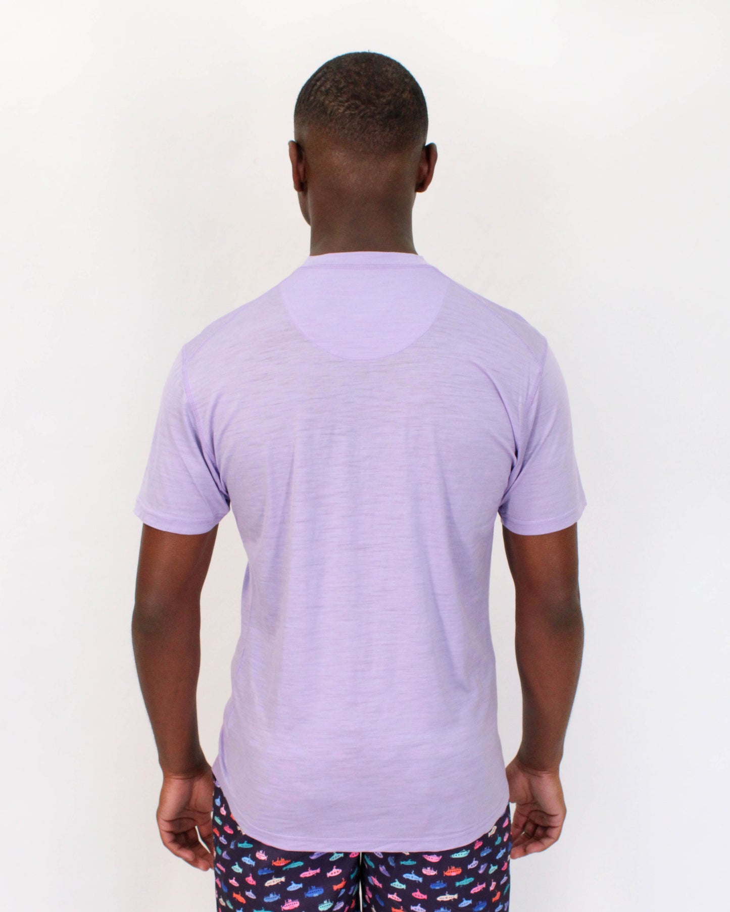 VICTOR V-NECK MERINO SHIRT - LAVENDER