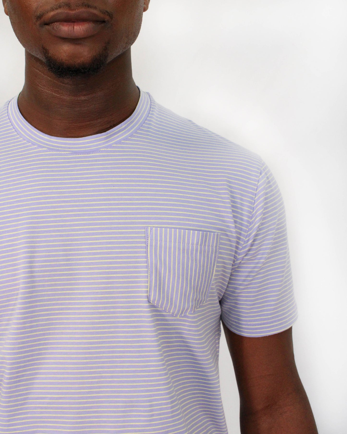 TATE LILAC STRIPE CREW NECK TEE