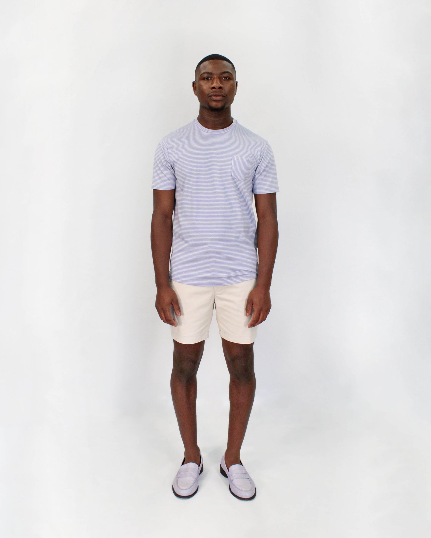 TATE LILAC STRIPE CREW NECK TEE