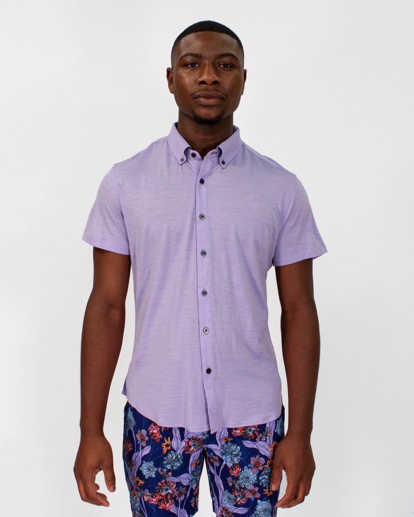 TOBIAS MERINO SHIRT - LAVENDER