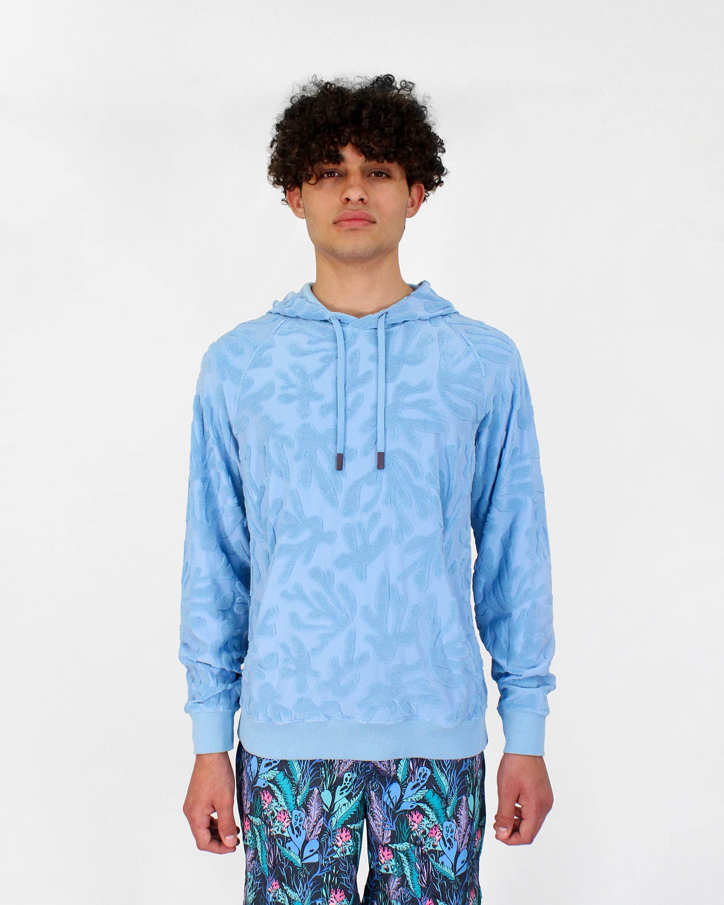 HOWARD CORAL TOWEL HOODIE IN SKY