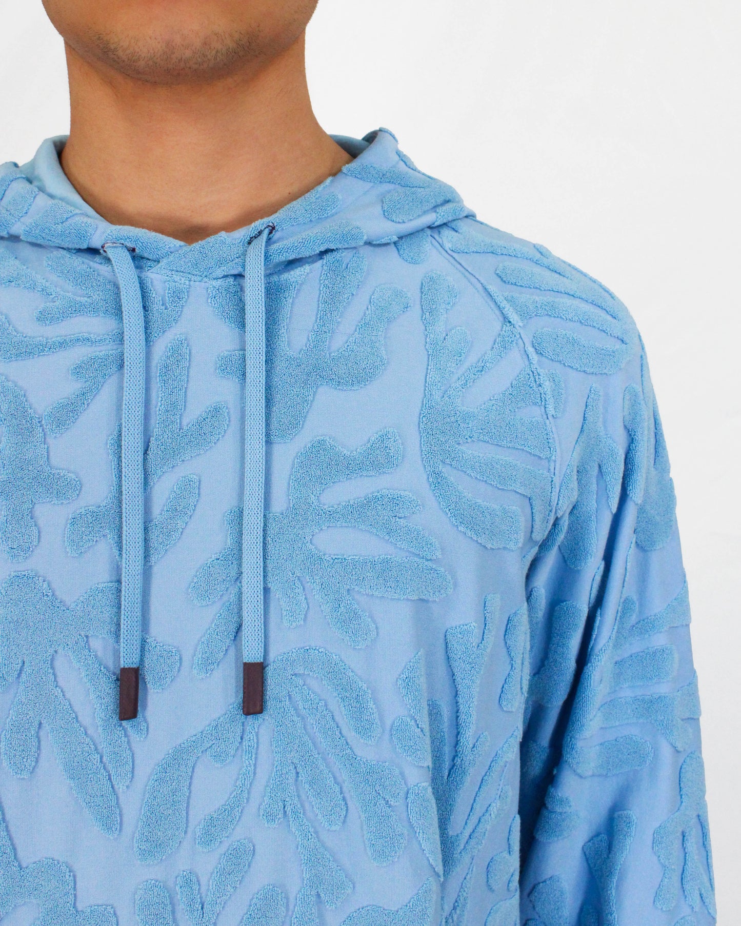 HOWARD CORAL TOWEL HOODIE IN SKY