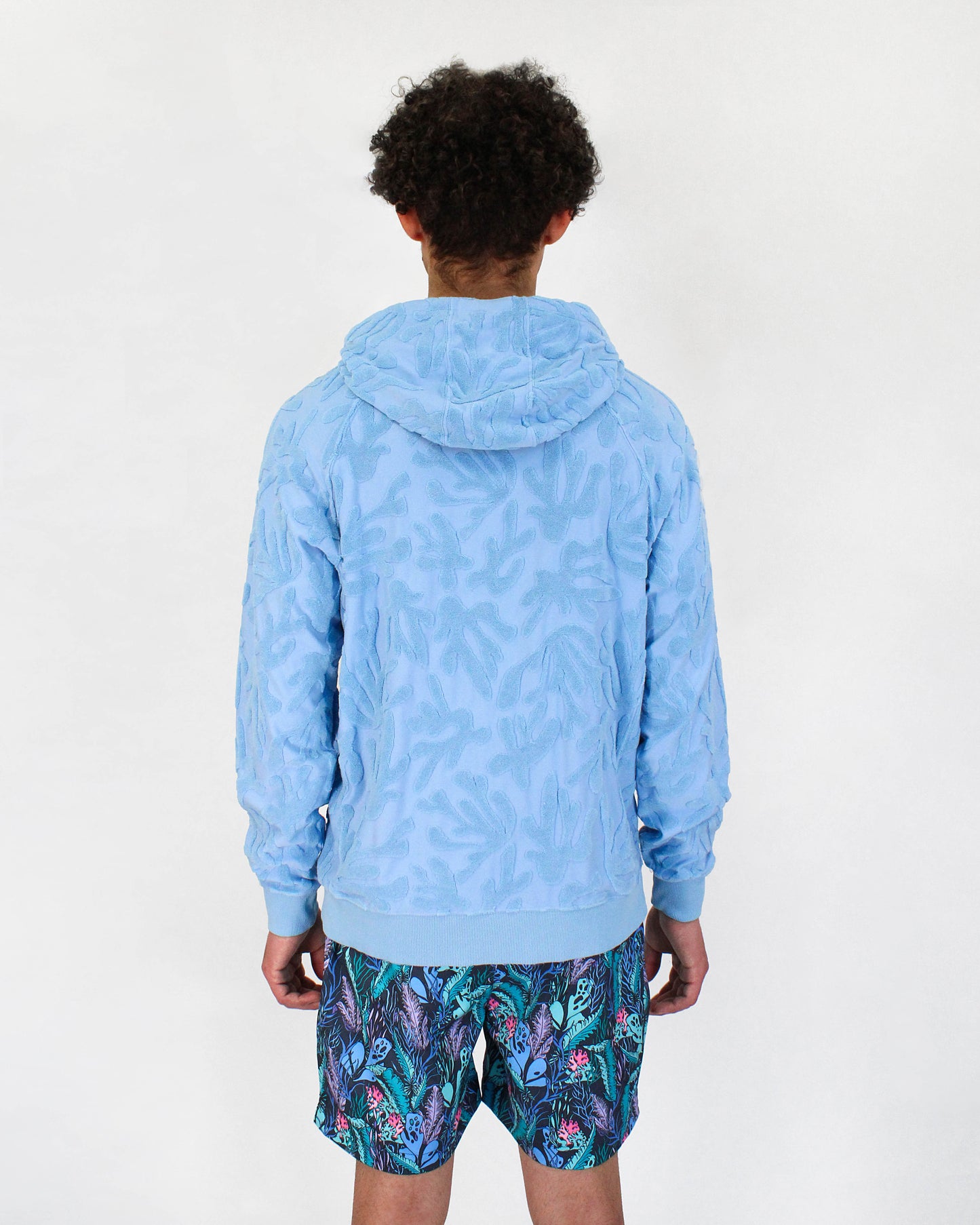 HOWARD CORAL TOWEL HOODIE IN SKY