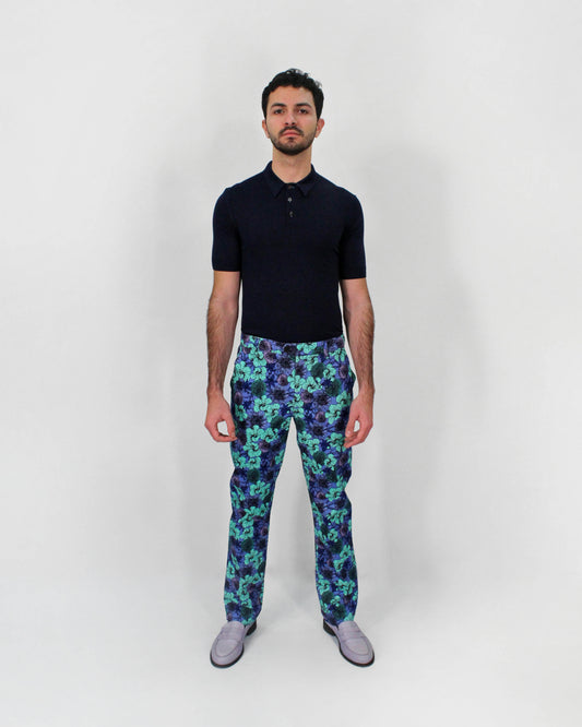 JACK LUX HIBISCUS GARDEN PANTS IN BLUE