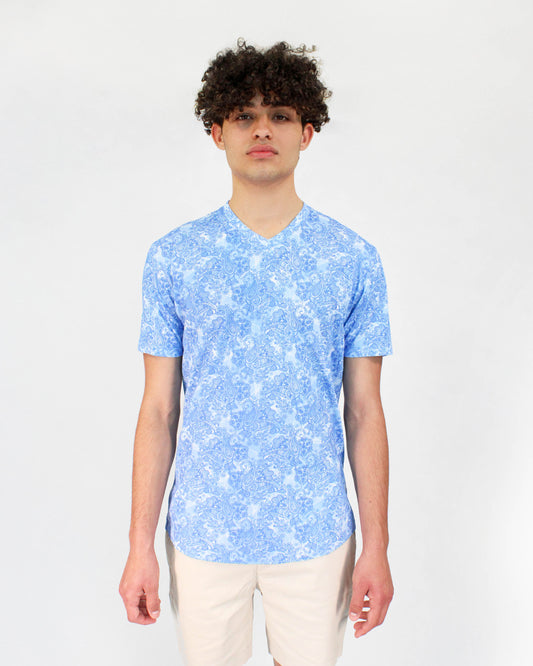 MAZE PAISLEY WAVE SHIRT IN BLUE