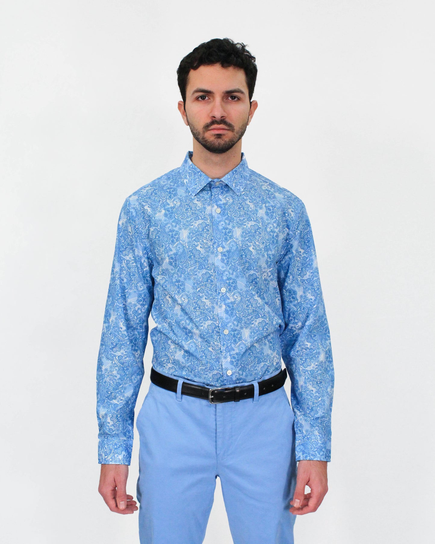 NIGEL PAISLEY WAVE SHIRT IN BLUE