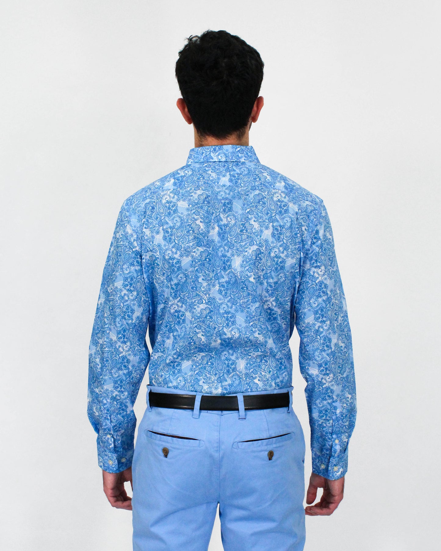 NIGEL PAISLEY WAVE SHIRT IN BLUE