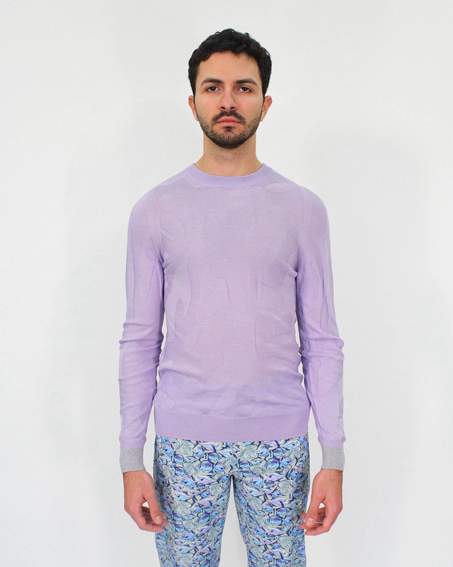 KRIS CORAL MERINO SWEATER IN LAVENDER