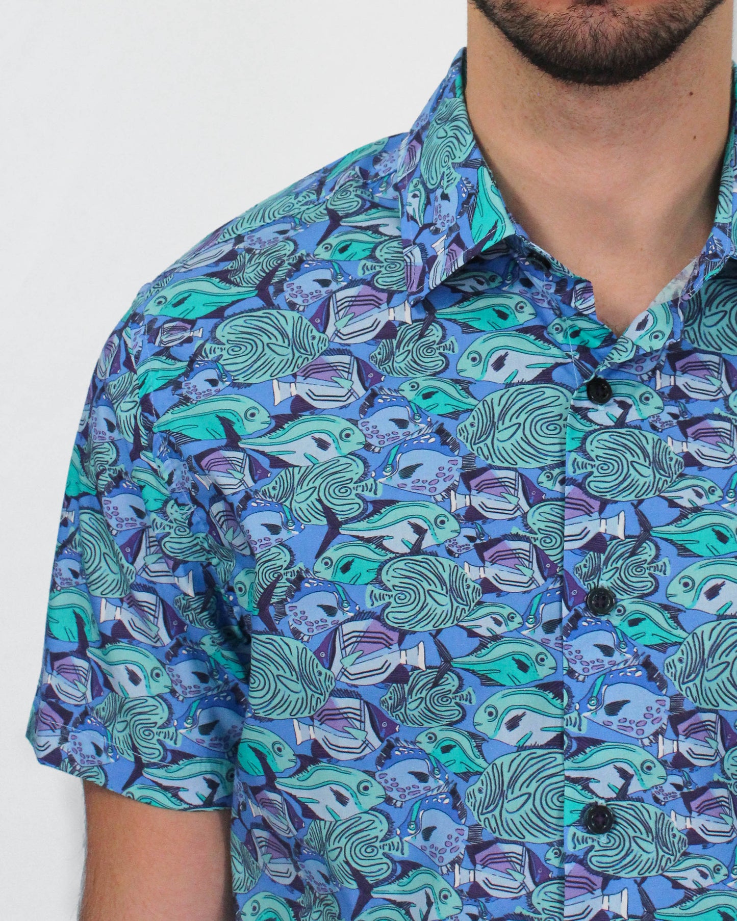 GEORGE FISH SKOOL SHIRT IN LAGOON