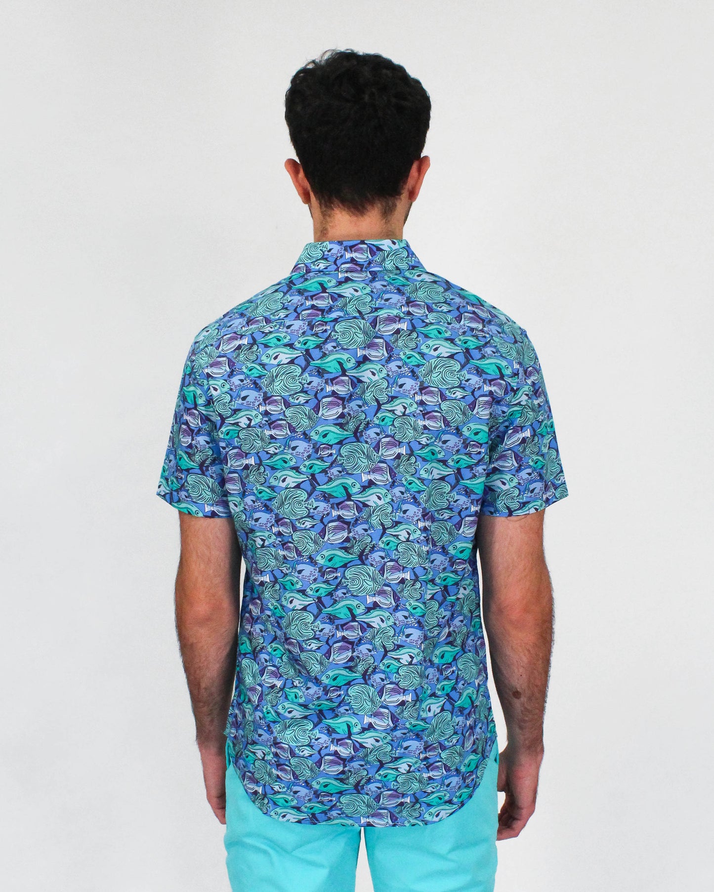 GEORGE FISH SKOOL SHIRT IN LAGOON