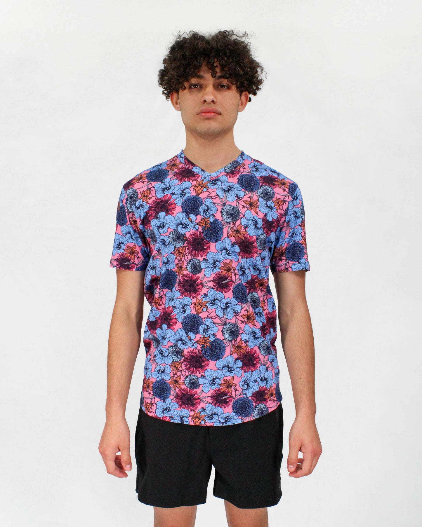 MAZE HIBISCUS GARDEN SHIRT IN PINK