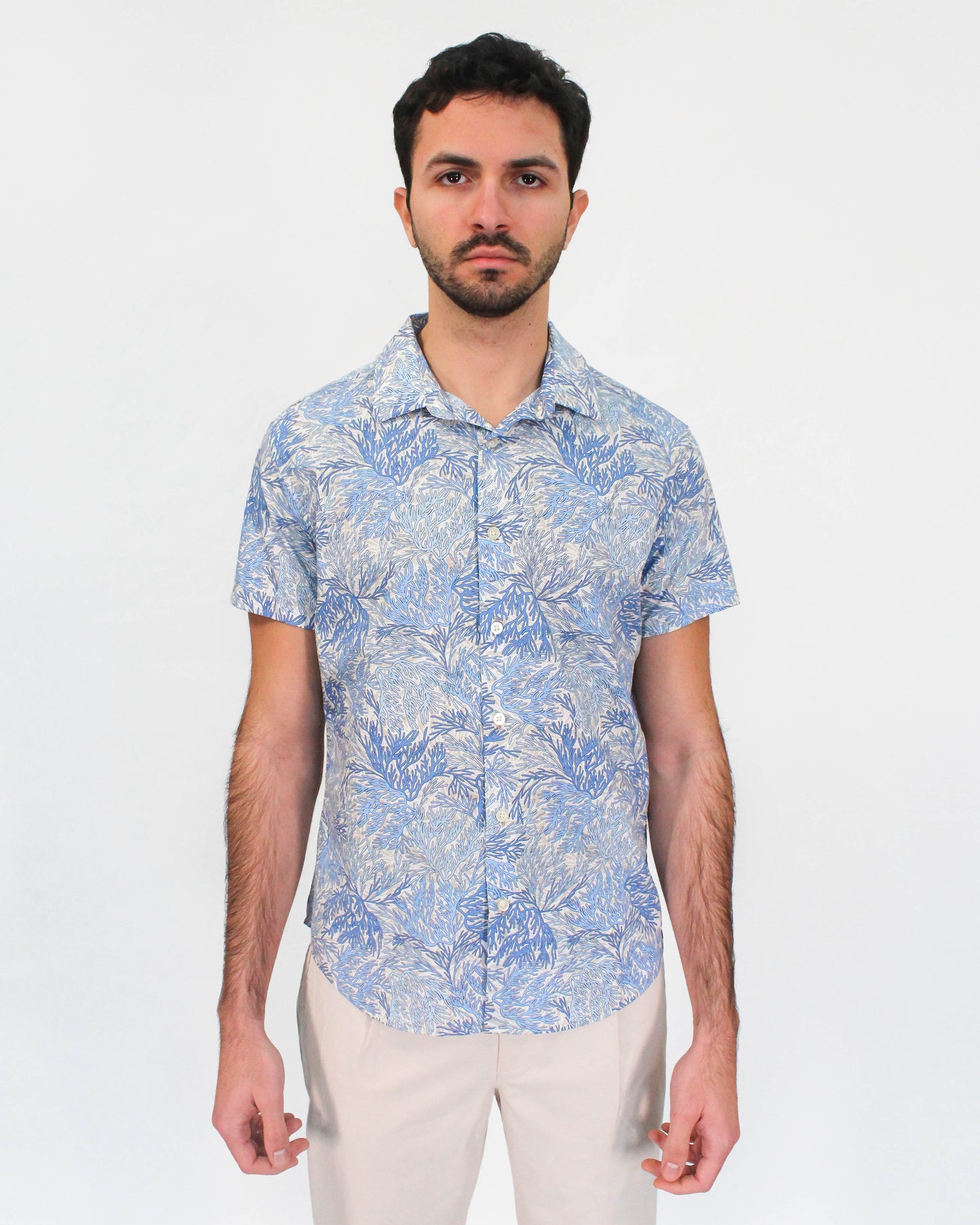 SCOTT CORAL SHADOW SHIRT IN IVORY
