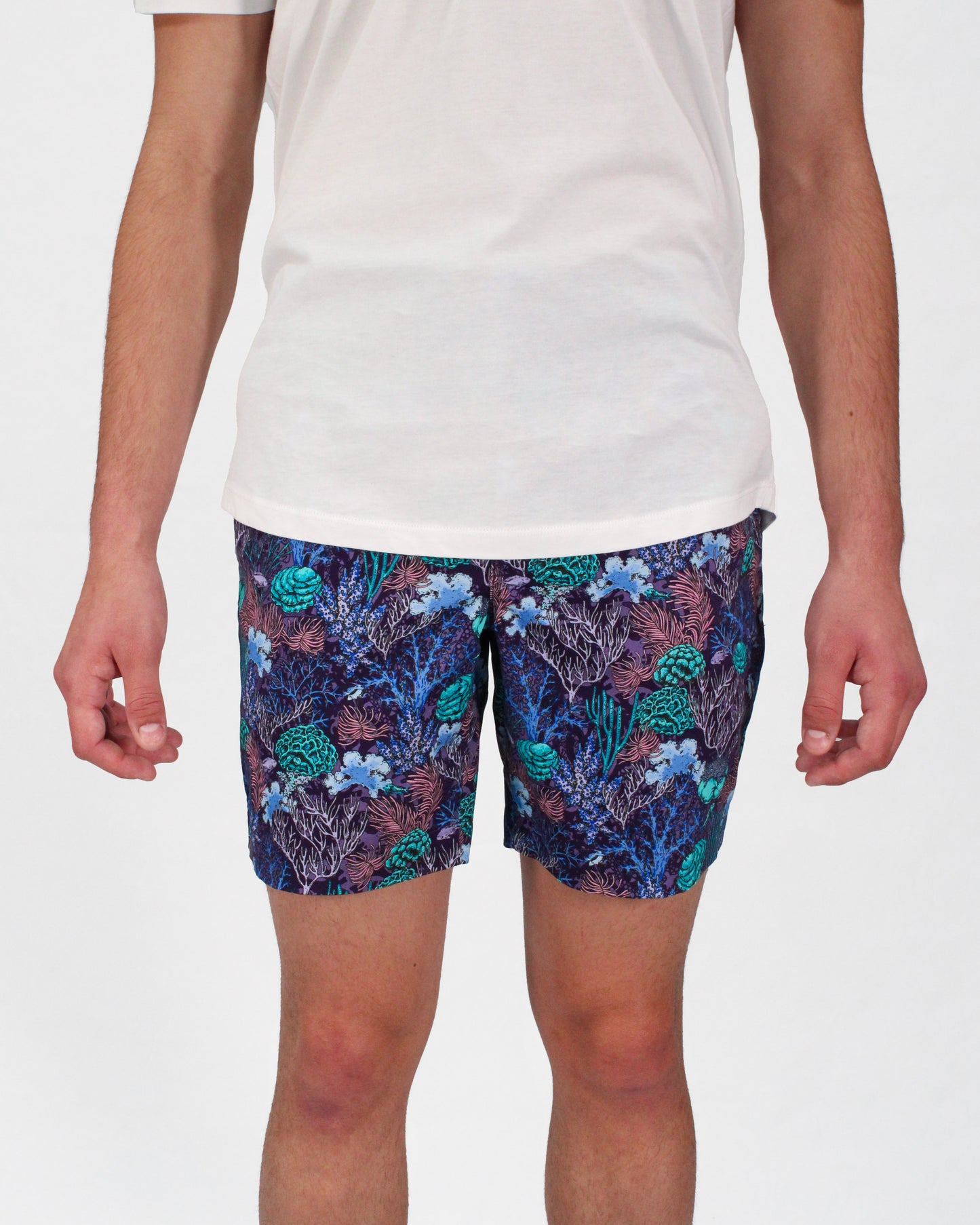 JOHN CORAL GARDEN SHORTS IN PURPLE