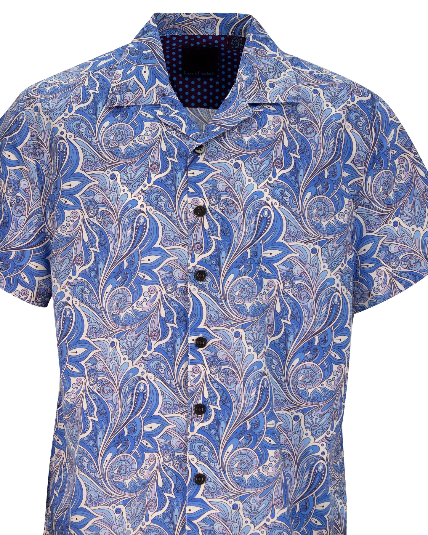 RALPH PARASOL PAISLEY CAMP SHIRT IN BLUE