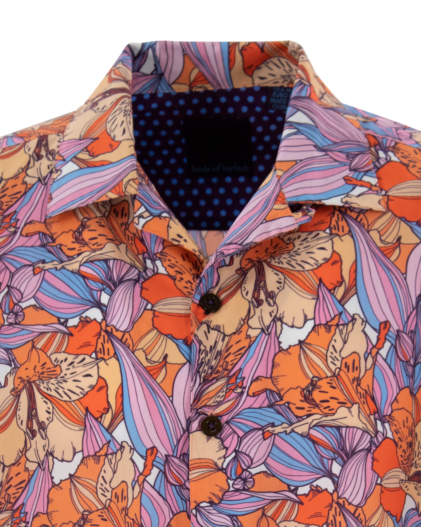 RALPH FLORAL HAZE CAMP SHIRT IN PEACH