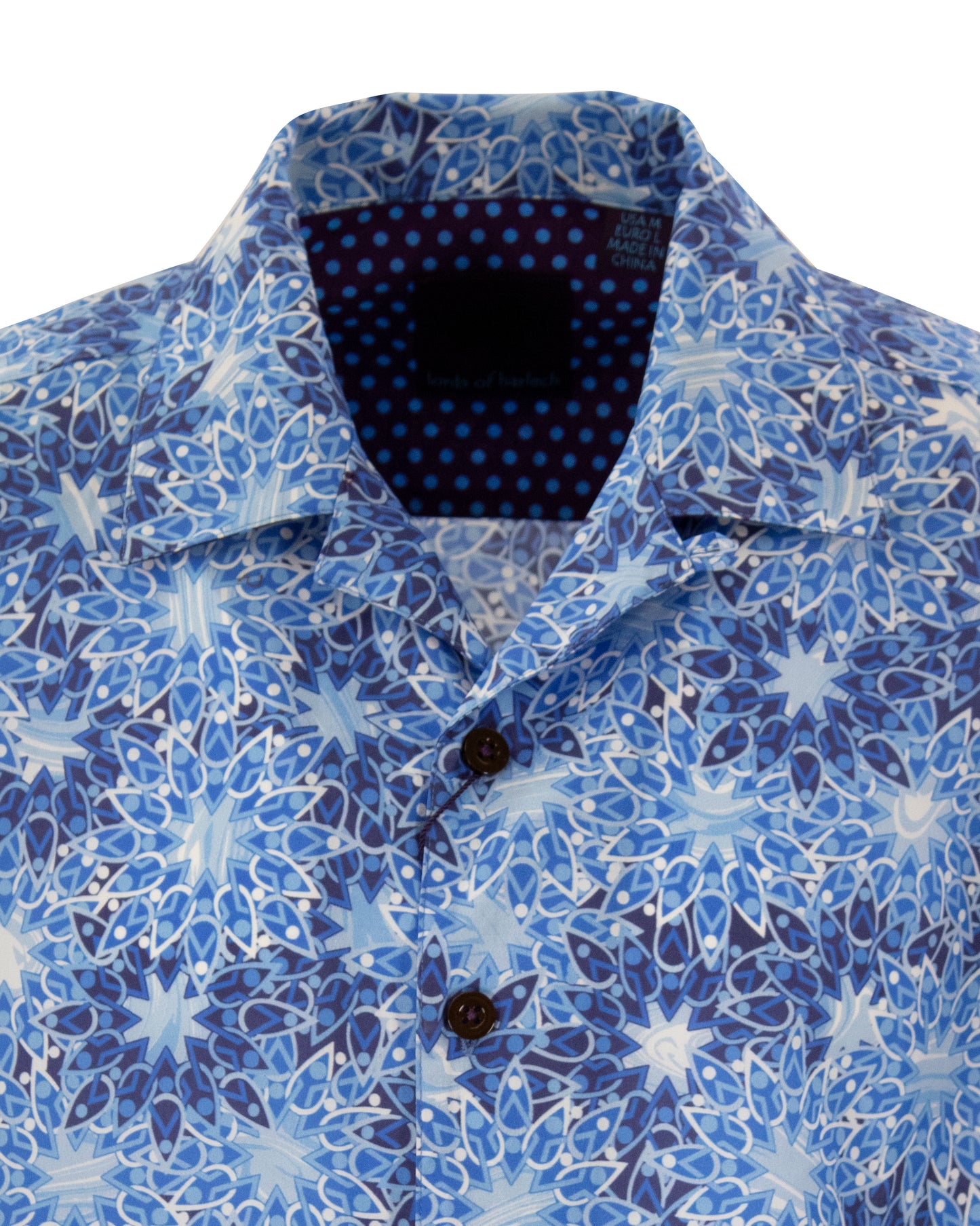 RALPH RAINFOREST MEDALLION CAMP SHIRT IN BLUE