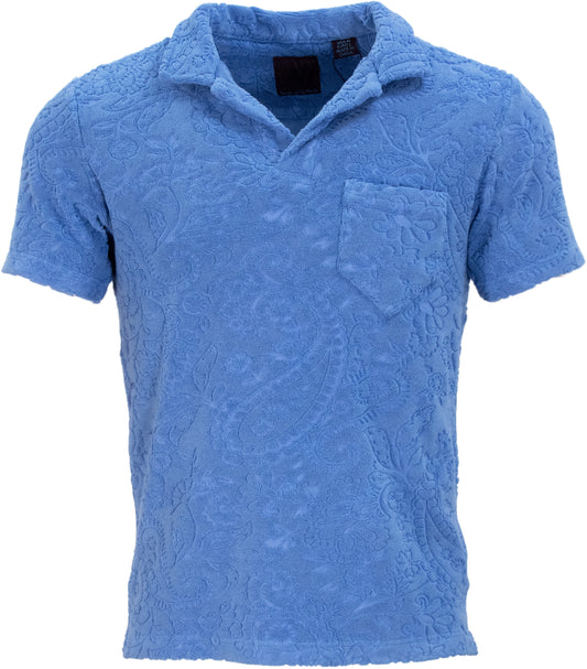 JOHNNY TOWEL POLO SHIRT IN ROYAL