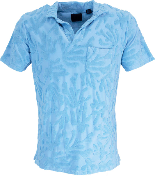 JOHNNY CORAL TOWEL POLO SHIRT IN SKY