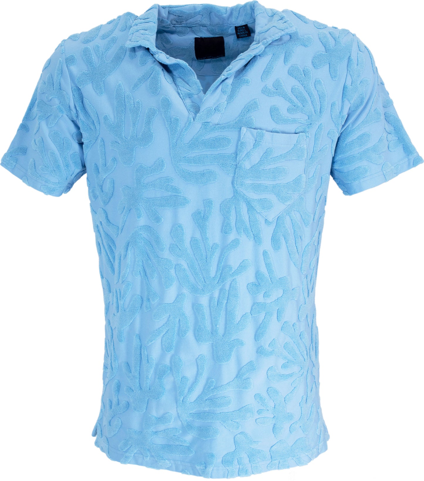 JOHNNY CORAL TOWEL POLO SHIRT IN SKY