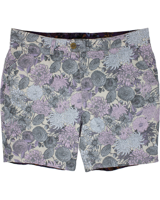 John Lux Mums Floral Lavender Shorts
