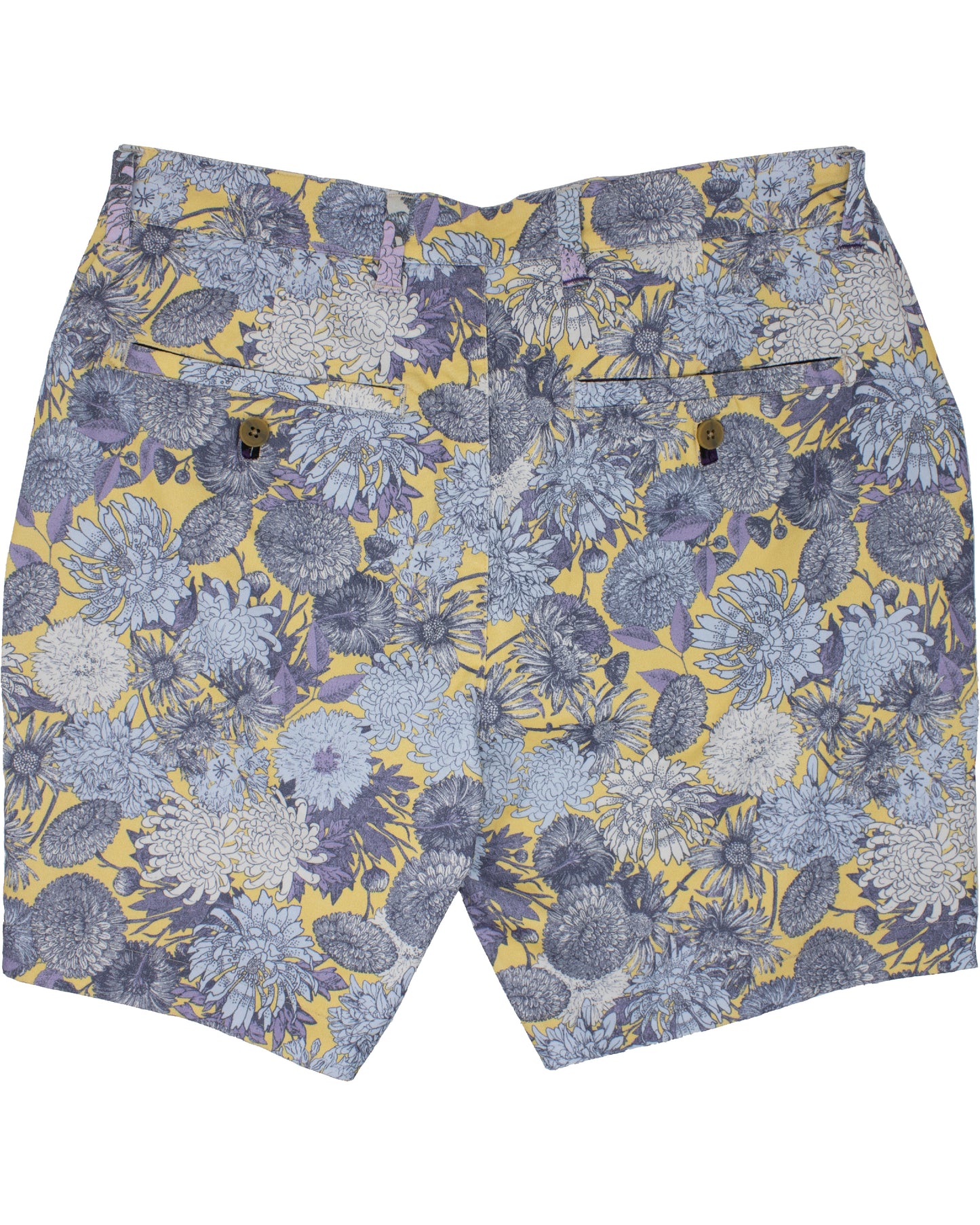 John Lux Mums Floral Yellow Shorts