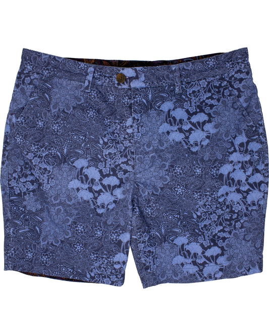 John Lux Paisley Floral Navy Shorts