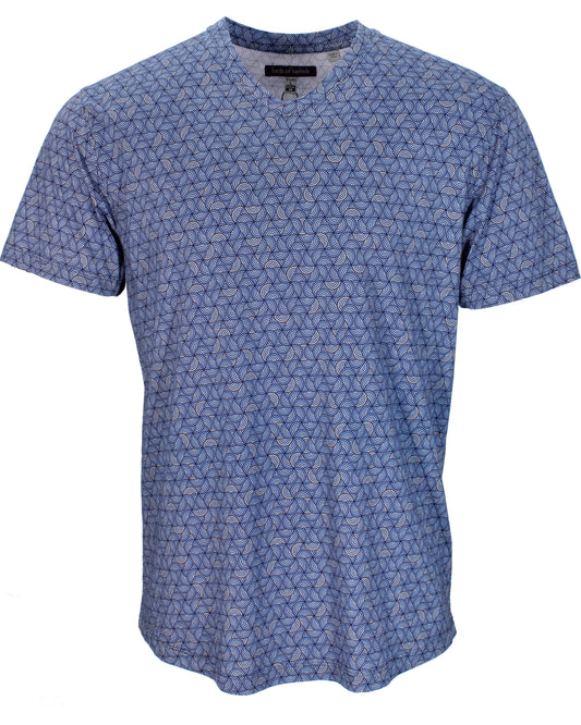 Maze Artdeco Blue V-Neck Tee