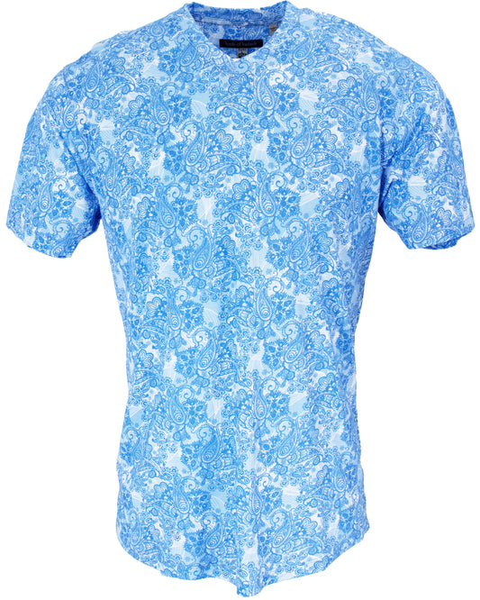 MAZE PAISLEY WAVE SHIRT IN BLUE