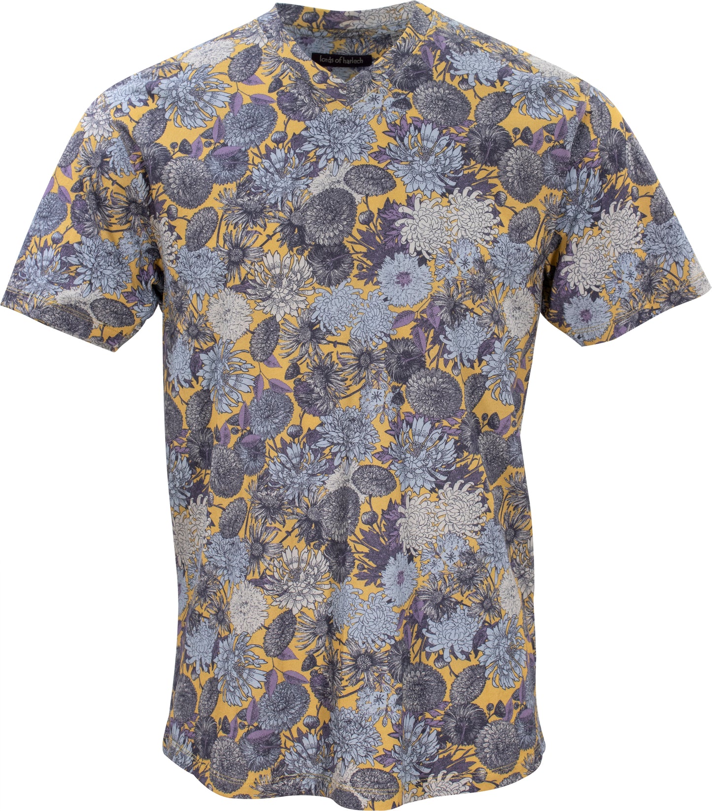 Maze Mums Floral Yellow V-Neck Shirt