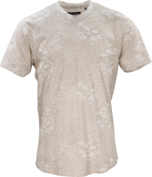 Maze Paisley Floral Pumice V-Neck Tee