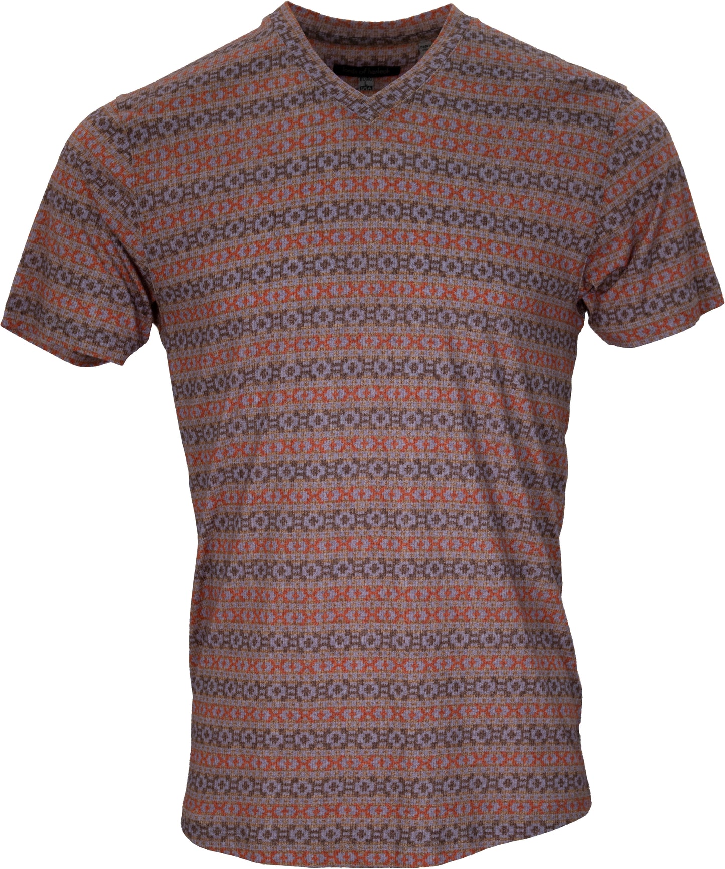 Maze Fairisle Camel V-Neck Tee