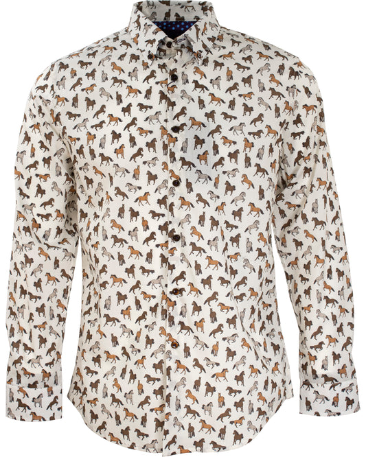 Mitchell Horses Ivory Shirt