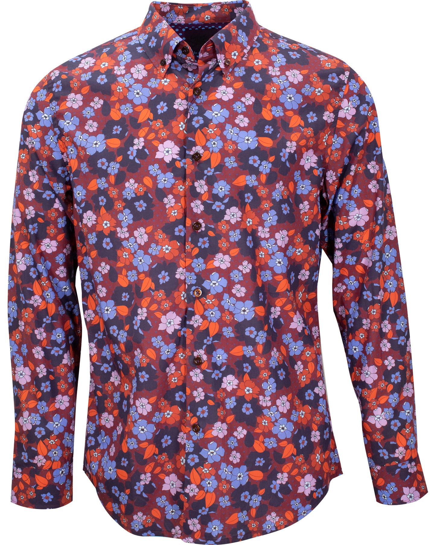 Mitchell Heist Floral Burgundy Shirt