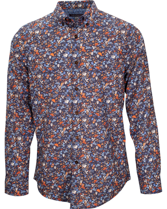 Morris Gangster Floral Navy Shirt