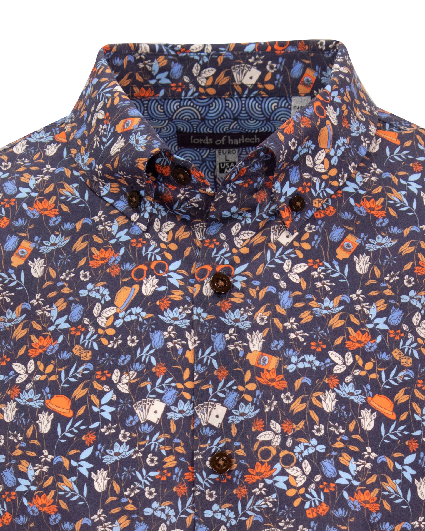 Morris Gangster Floral Navy Shirt