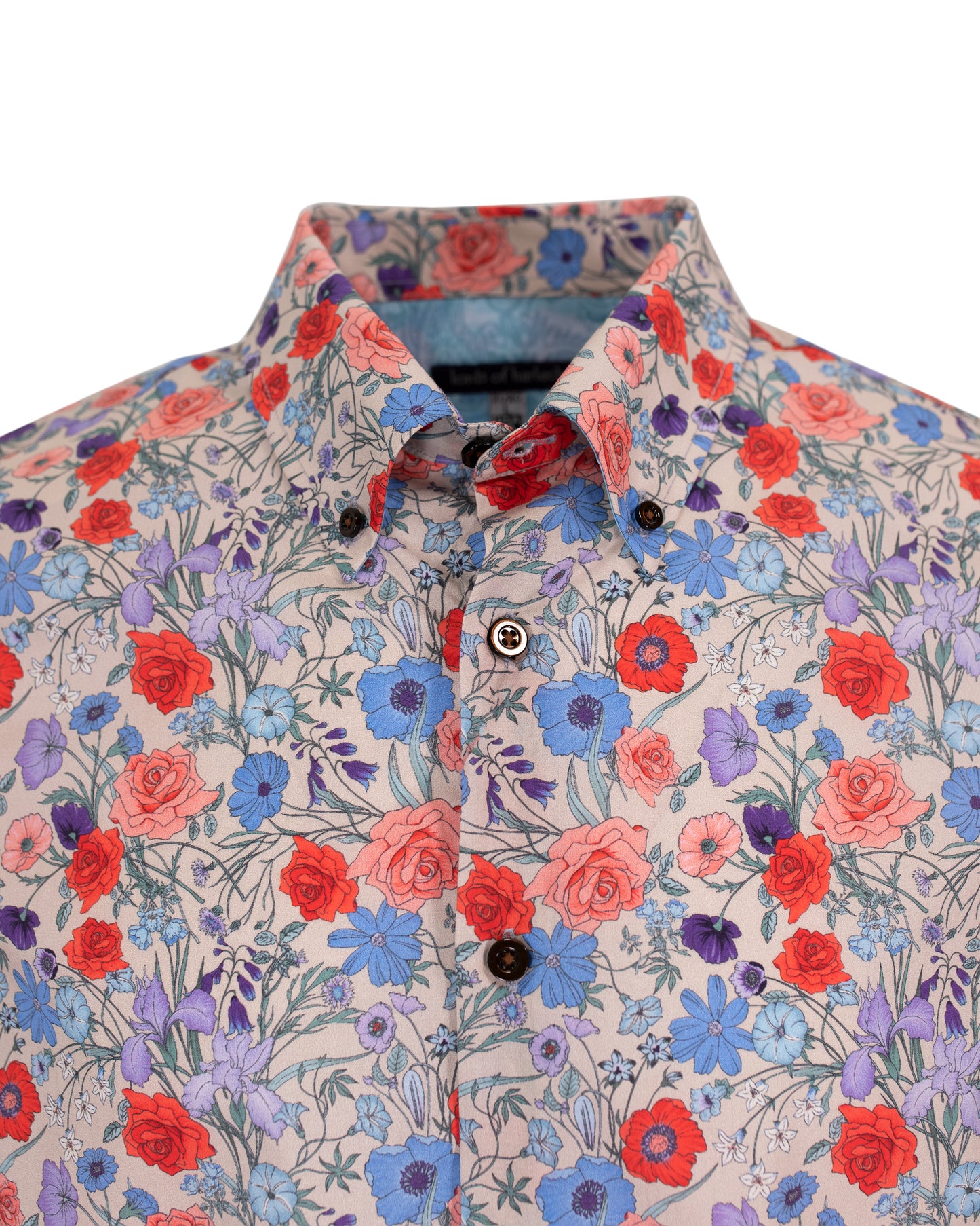 MORRIS ROSE FLORAL SHIRT IN PUMICE