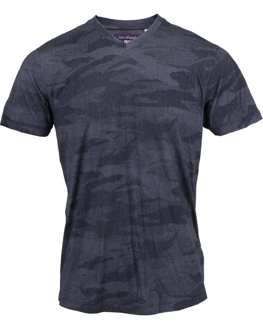 Maze Scribble Camo Charcoal V-Neck Tee