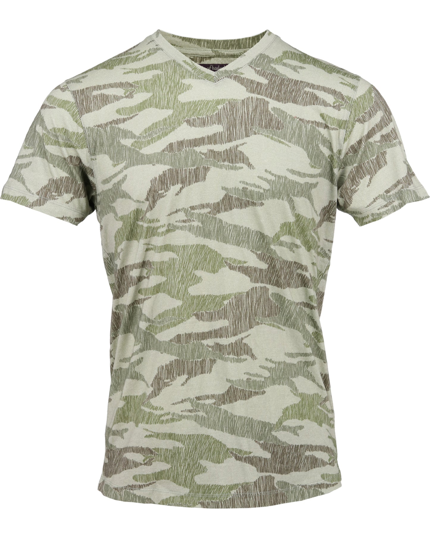 Maze Scribble Camo Olive V-Neck Tee