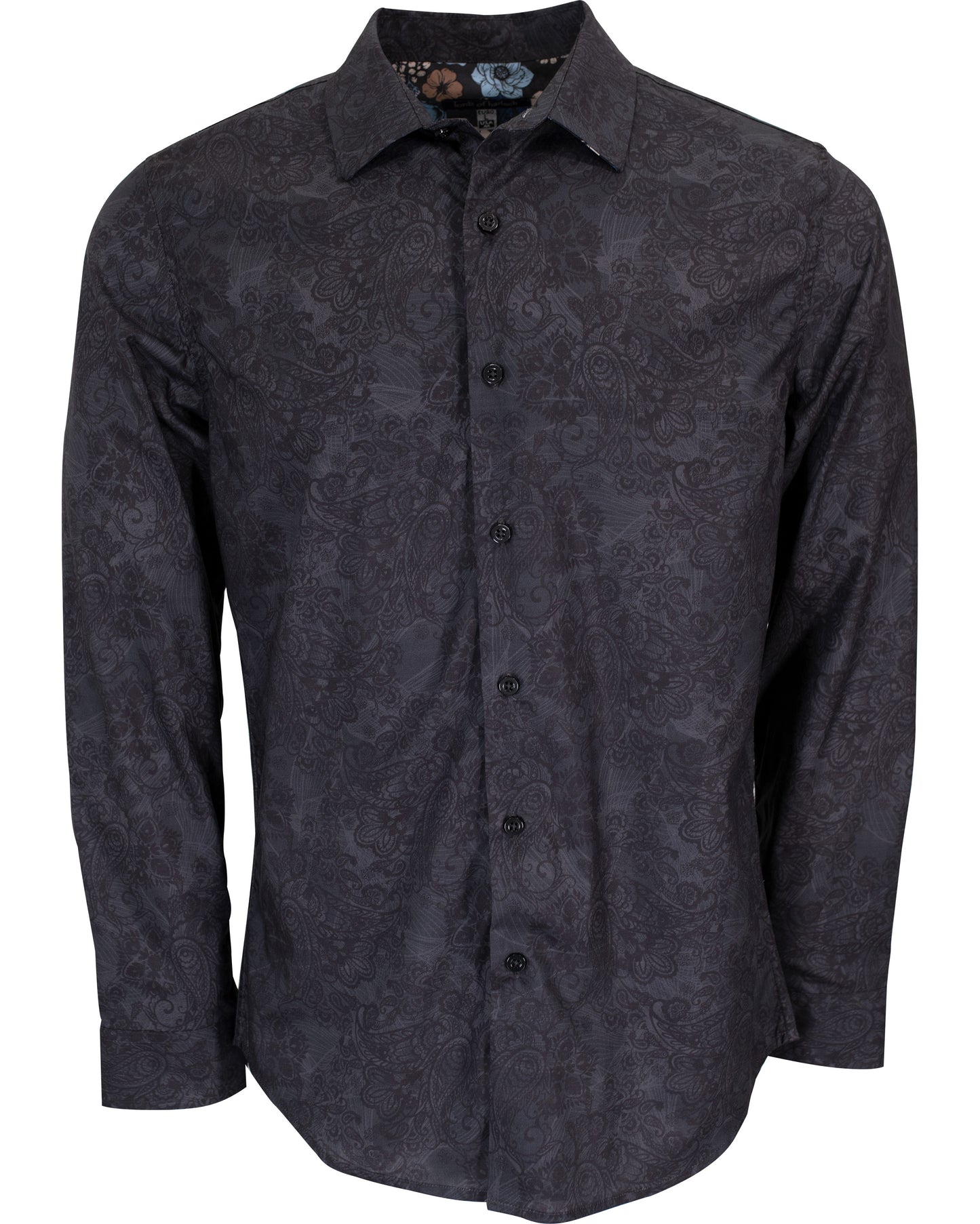 NIGEL PAISLEY SWIRL SHIRT IN  BLACK