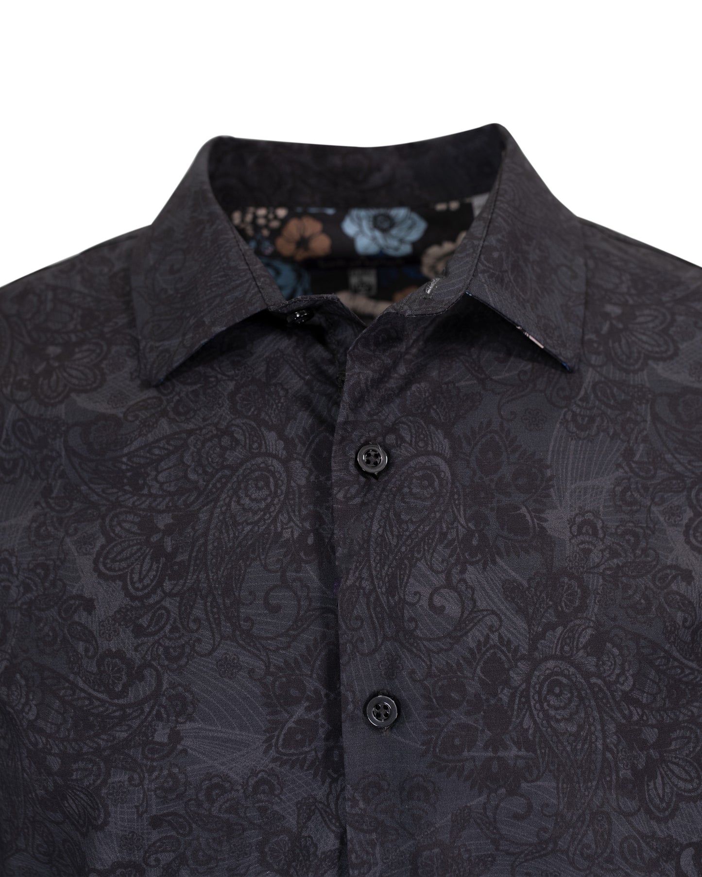 NIGEL PAISLEY SWIRL SHIRT IN  BLACK